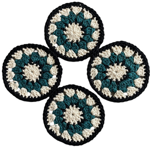 4 Crochet Coasters Hand Crafted - Set of 4 - 100% Cotton - Made by Seller